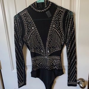 Mesh Rhinestone Bodysuit